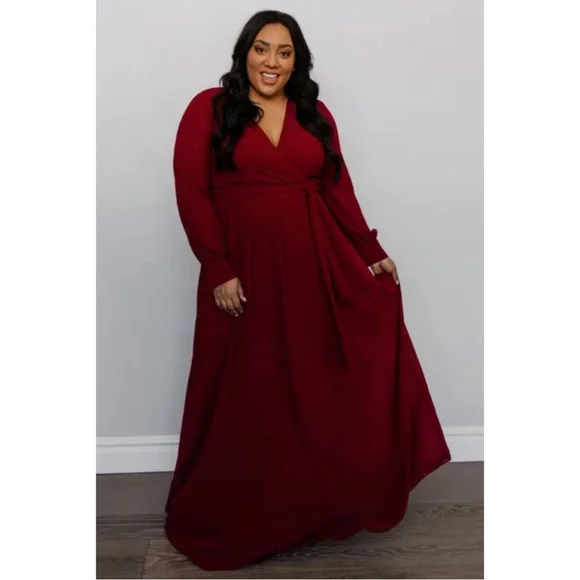 knee length dresses for ladies Bubble Sleeve Maxi Dress – Diva's Den Fashion, LLC main image 1